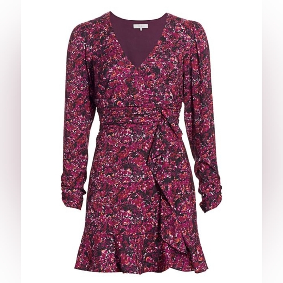 Parker Alison  Floral Long Sleeve Ruffle Dress Dress 0 - Picture 7 of 7